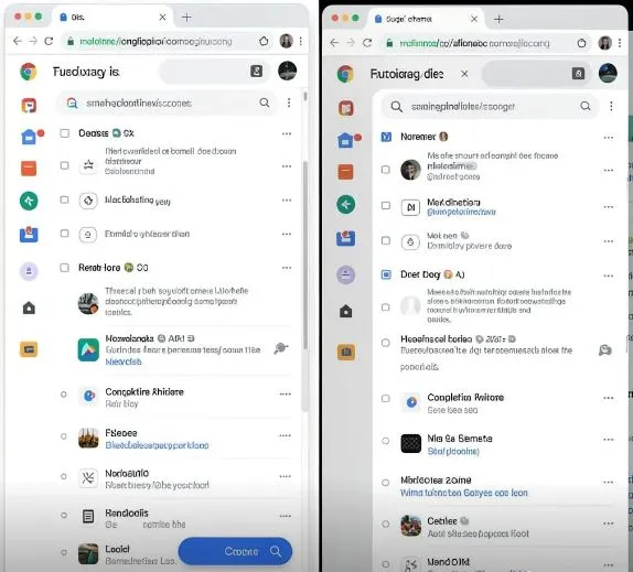  A split browser window shows two web pages side-by-side, with PDF annotation tools visible on one side.