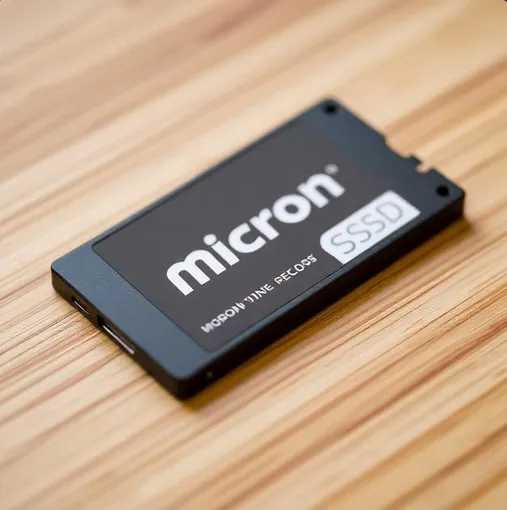  Micron 6600 ION 245TB NVMe SSD in E3.L form factor for AI data center storage with PCIe Gen5 interface.